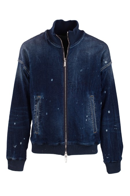 Shop DSQUARED2 Saldi Bomber: DSQUARED2 bomber in denim.
Vestibilità regular.
Lettering DSQUARED2 sul retro.
Lavaggio used con macchie di colore.
Tasche laterali.
Chiusura con zip con doppio cursore.
Collo, polsini e fondo in maglia a coste.
Maniche lunghe.
Composizione: 98% Cotone 2% Elastan.
Fabbricato in Italia.. S74AM1472 S30805-470